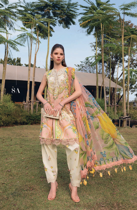 Maria B MPrints Embroidered Lawn Unstitched 3 Piece Suit - 8A - MAB26MP - Pink - Spring Summer Collection