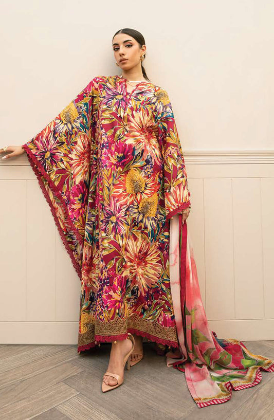 Mbasics Embroidered Lawn Unstitched 3 Piece Suit - MB25MSL - 03-B - Pink - Summer Collection
