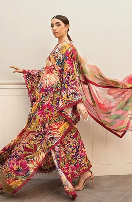 Mbasics Embroidered Lawn Unstitched 3 Piece Suit - MB25MSL - 03-B - Pink - Summer Collection