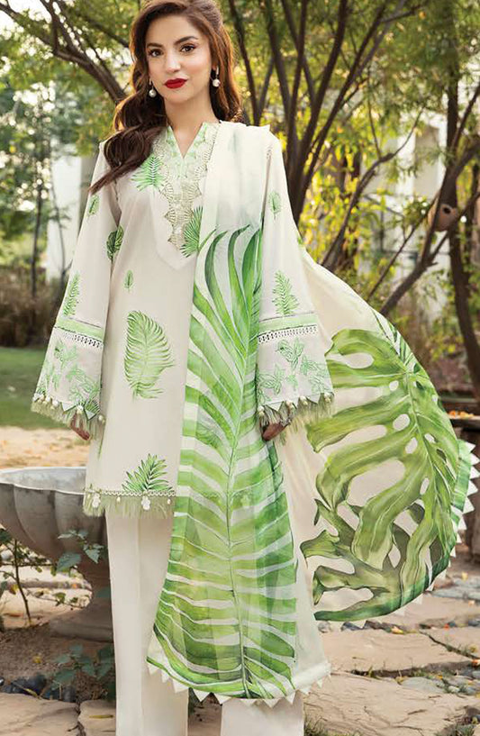 Mbasics Embroidered Lawn Unstitched 3 Piece Suit - MB25MSL - 06-B - Green - Summer Collection