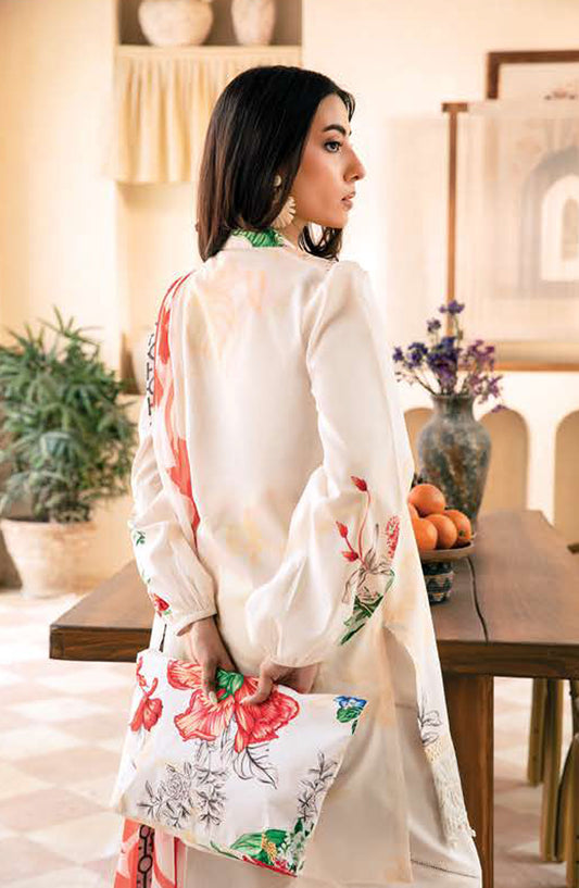 Mbasics Embroidered Lawn Unstitched 3 Piece Suit - MB25MSL - 07-B - White - Summer Collection