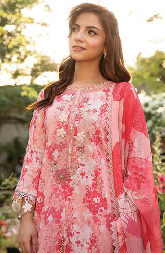 Mbasics Embroidered Lawn Unstitched 3 Piece Suit - MB25MSL - 10-B - Pink - Summer Collection