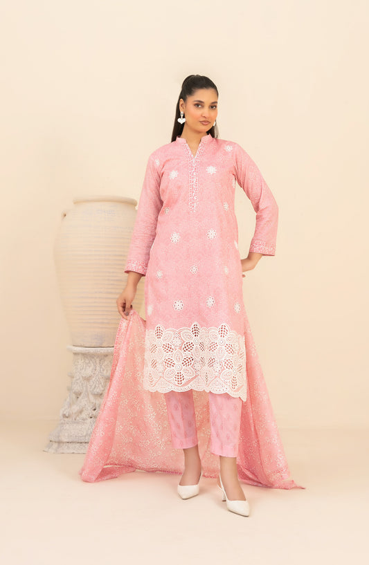Marin by Tawakkal Fabrics Embroidered Lawn Unstitched 3 Piece Suit - D-4028 - TF26MIN - Pink - Summer Collection