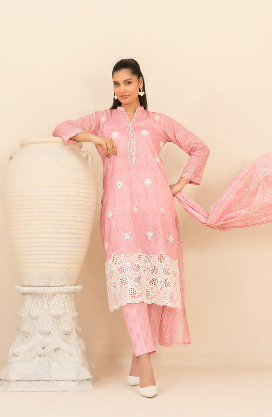 Marin by Tawakkal Fabrics Embroidered Lawn Unstitched 3 Piece Suit - D-4028 - TF26MIN - Pink - Summer Collection