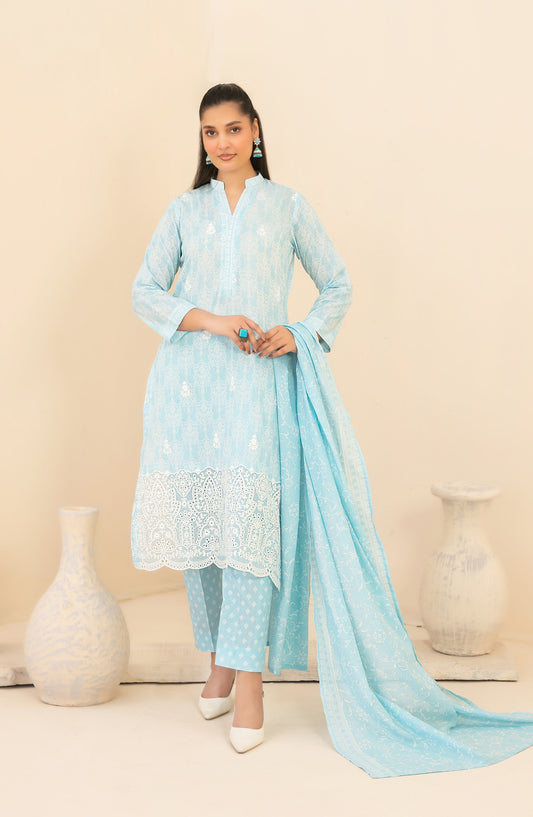 Marin by Tawakkal Fabrics Embroidered Lawn Unstitched 3 Piece Suit - D-4025 - TF26MIN - Blue - Summer Collection