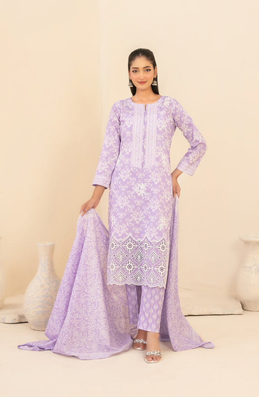 Marin by Tawakkal Fabrics Embroidered Lawn Unstitched 3 Piece Suit - D-4024 - TF26MIN - Purple - Summer Collection