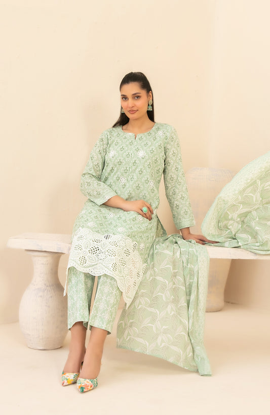 Marin by Tawakkal Fabrics Embroidered Lawn Unstitched 3 Piece Suit - D-4023 - TF26MIN - Green - Summer Collection