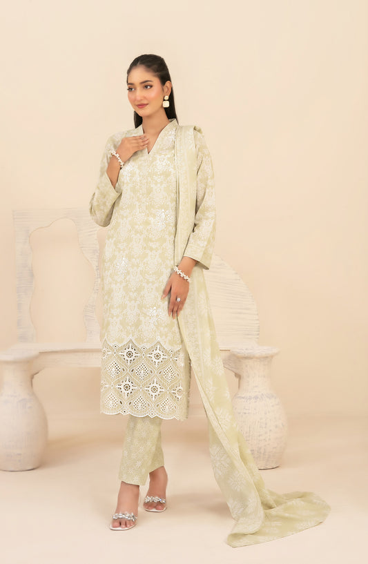 Marin by Tawakkal Fabrics Embroidered Lawn Unstitched 3 Piece Suit - D-4022 - TF26MIN - Green - Summer Collection