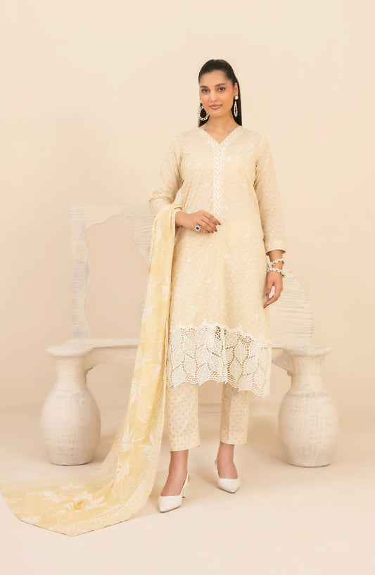 Marin by Tawakkal Fabrics Embroidered Lawn Unstitched 3 Piece Suit - D-4021 - TF26MIN - Yellow - Summer Collection