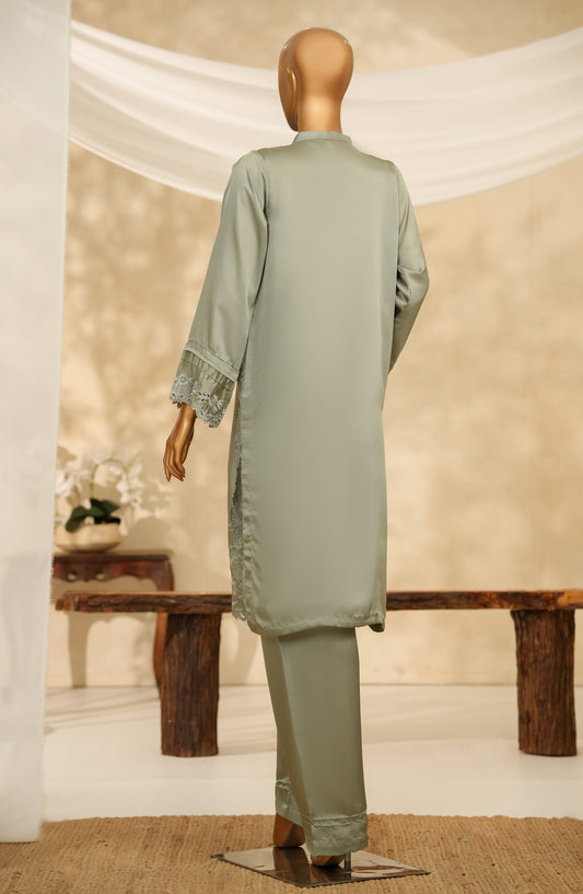 Marlene by Amna Khadija Embroidered Shamooz Silk Stitched 2 Piece Suit - MSS-20 - AM25MLSH - Green - Winter Collection