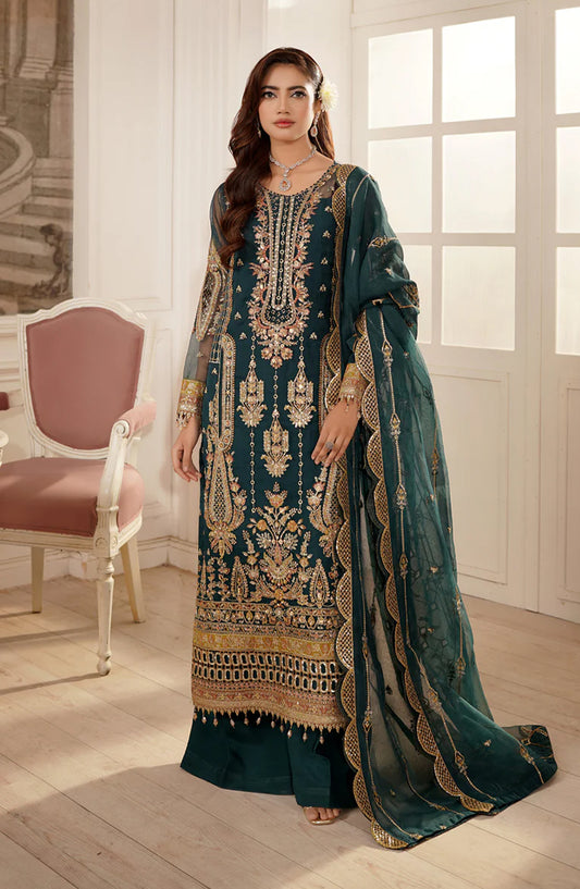 Maryams Luxury Embroidered Organza Unstitched 3 Piece Suit - Nayyab-TBR-0008 - MAR25LF - Green - Festive Collection