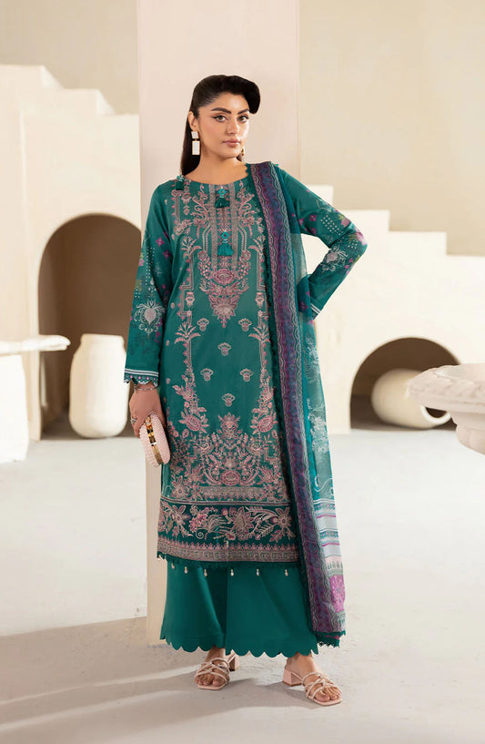 Mashaal by Ramsha Embroidered Lawn Unstitched 3 Piece Suit - L-1310 - RM25MSH13 - Green - Summer Collection