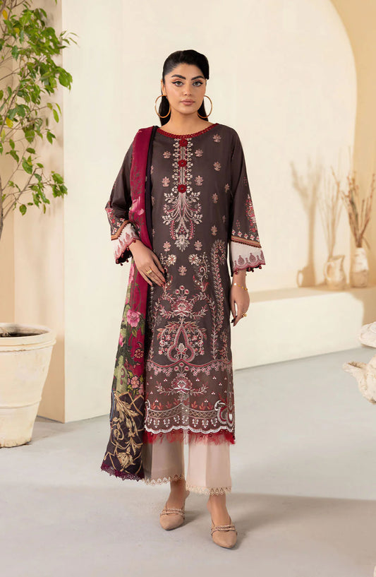 Mashaal by Ramsha Embroidered Lawn Unstitched 3 Piece Suit - L-1309 - RM25MSH13 - Purple - Summer Collection