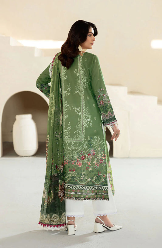 Mashaal by Ramsha Embroidered Lawn Unstitched 3 Piece Suit - L-1307 - RM25MSH13 - Green - Summer Collection