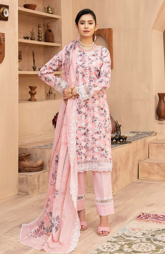 Mashaal by Riaz Arts Embroidered Lawn Unstitched 3 Piece Suit - D-01 - RA26HLS - Pink - Summer Collection