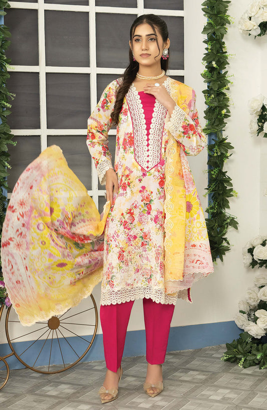 Mashaal by Riaz Arts Embroidered Lawn Unstitched 3 Piece Suit - D-07 - RA26MSL - Multi - Summer Collection