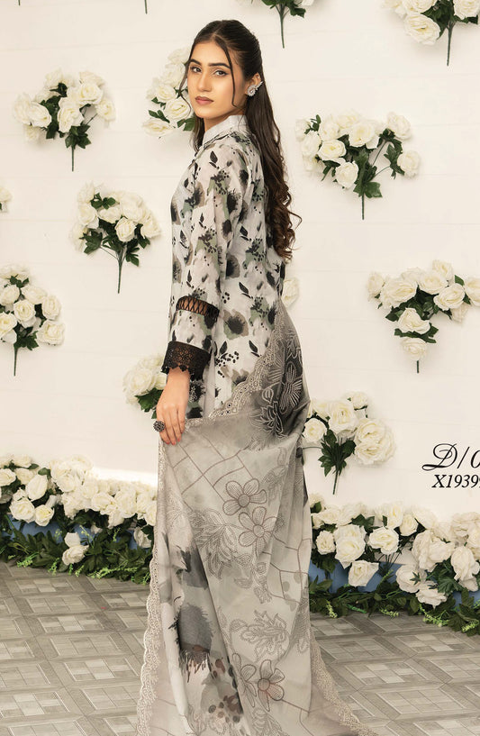 Mashaal by Riaz Arts Embroidered Lawn Unstitched 3 Piece Suit - D-06 - RA26MSL - Black - Summer Collection