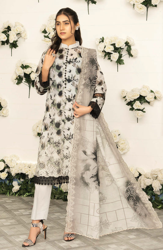 Mashaal by Riaz Arts Embroidered Lawn Unstitched 3 Piece Suit - D-06 - RA26MSL - Black - Summer Collection