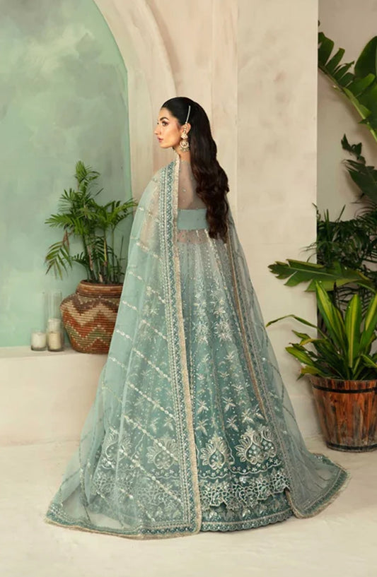 Mastani by Akbar Aslam Luxury Formals Embroidered Organza Unstitched 3 Piece Suit - Frostine - AKA25LFM - Blue - Festive Collection