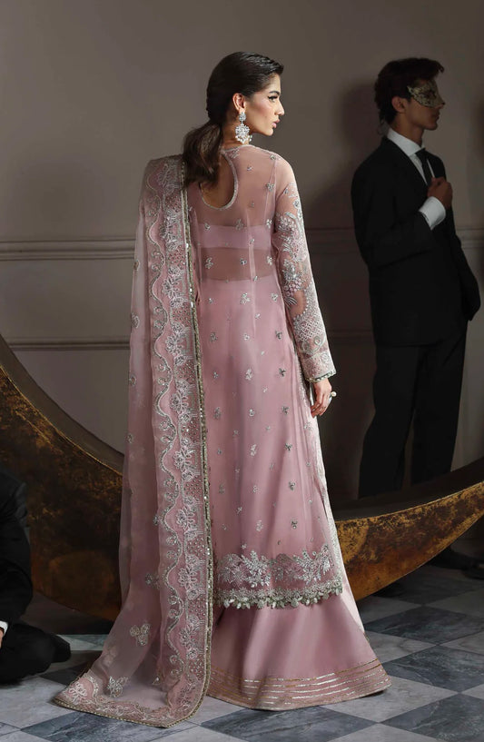 Mastani by Akbar Aslam Luxury Formals Embroidered Organza Unstitched 3 Piece Suit - Shahmeena - AKA25LFM - Pink - Festive Collection
