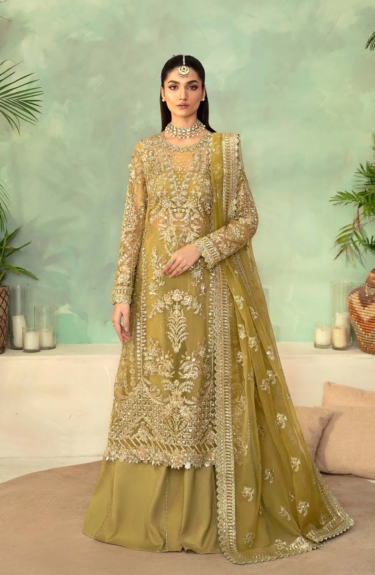 Mastani by Akbar Aslam Luxury Formals Embroidered Organza Unstitched 3 Piece Suit - Seraph - AKA25MST - Dhani - Festive Collection