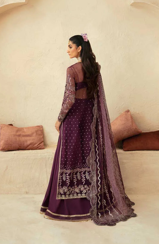 Mastani by Akbar Aslam Luxury Formals Embroidered Organza Unstitched 3 Piece Suit - Aureus - AKA25MST - Purple - Festive Collection