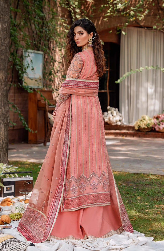 Mastani by Akbar Aslam Luxury Formals Embroidered Organza Unstitched 3 Piece Suit - Mehrbano - AKA25MST - Pink - Festive Collection