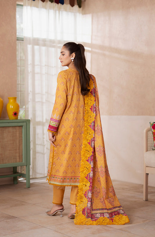 Mausummery Digital Printed Lawn Unstitched 3 Piece Suit - Amber - MU25USS4 - Mustard - Summer Collection