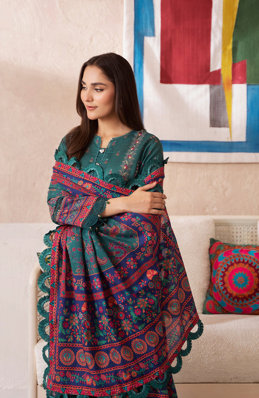 Mausummery Digital Printed Lawn Unstitched 3 Piece Suit - Emerald - MU25USS4 - Green - Summer Collection