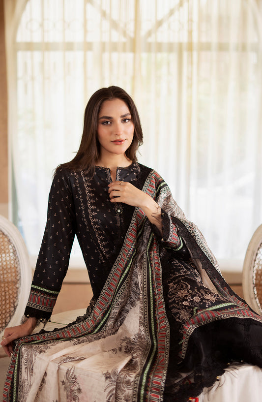 Mausummery Digital Printed Lawn Unstitched 3 Piece Suit - Onyx - MU25USS4 - Black - Summer Collection