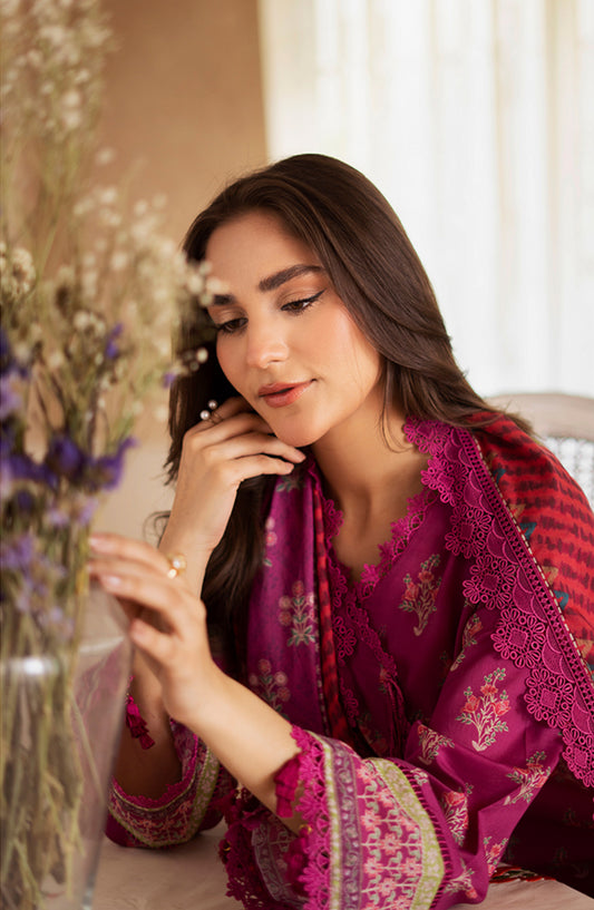 Mausummery Digital Printed Lawn Unstitched 3 Piece Suit - Ruby - MU25USS4 - Hot Pink - Summer Collection