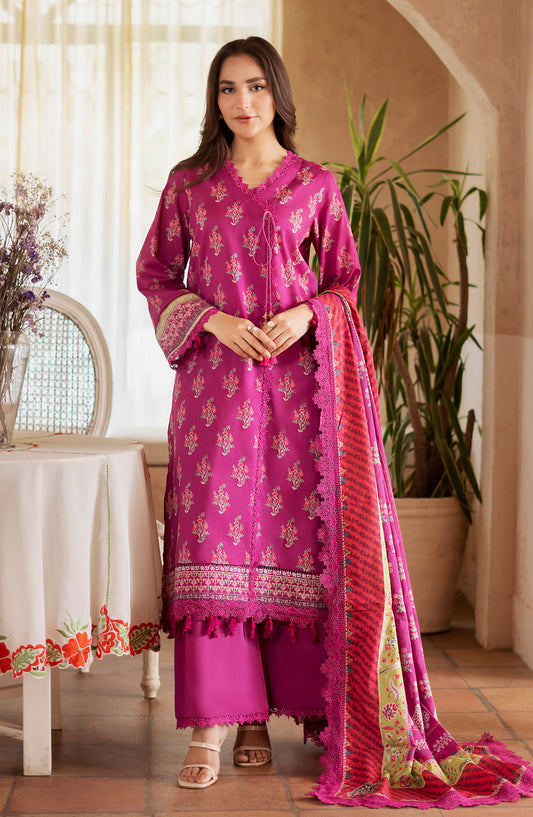 Mausummery Digital Printed Lawn Unstitched 3 Piece Suit - Ruby - MU25USS4 - Hot Pink - Summer Collection