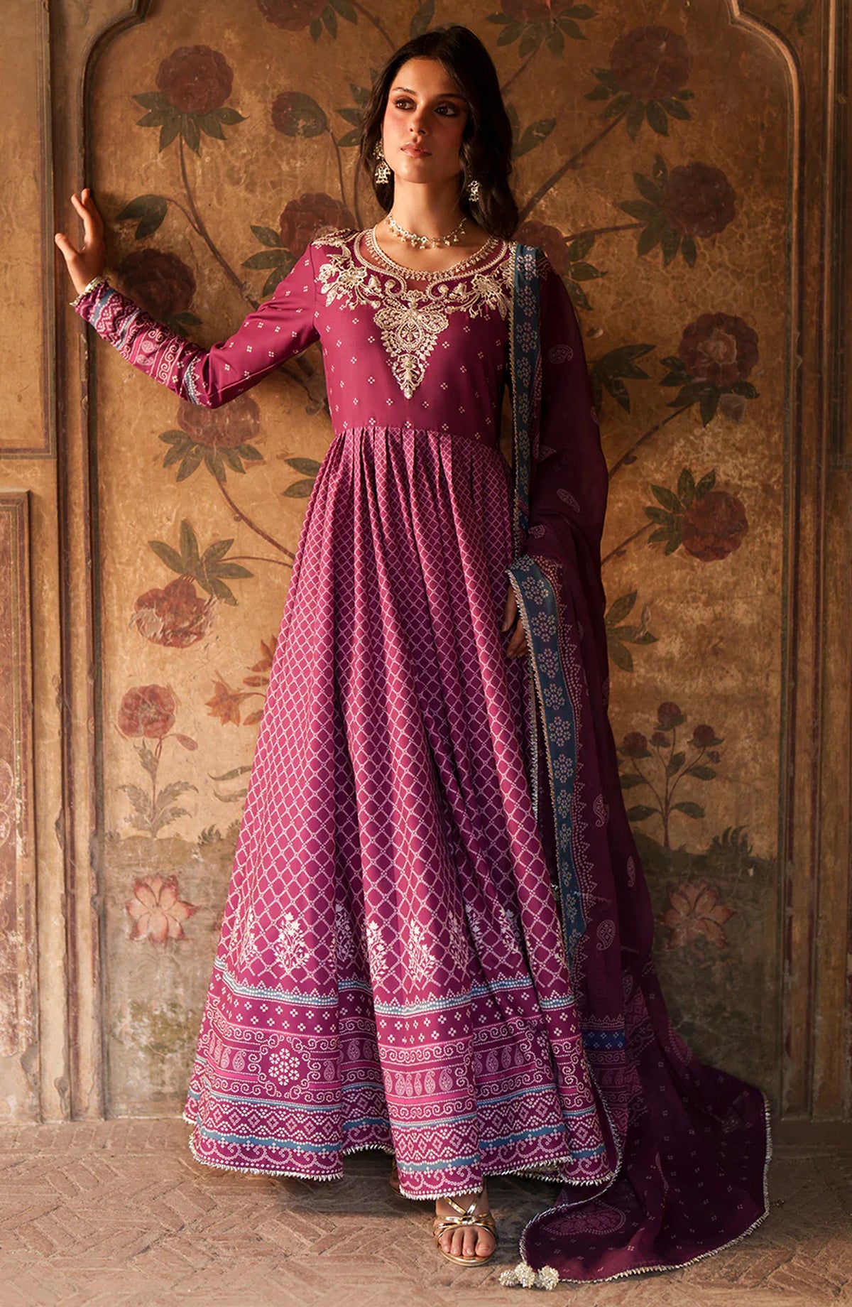 Mausam by Bin Ilyas Embroidered Lawn Unstitched 3 Piece Suit - D-504-A - BL26MSM - Pink - Summer Collection