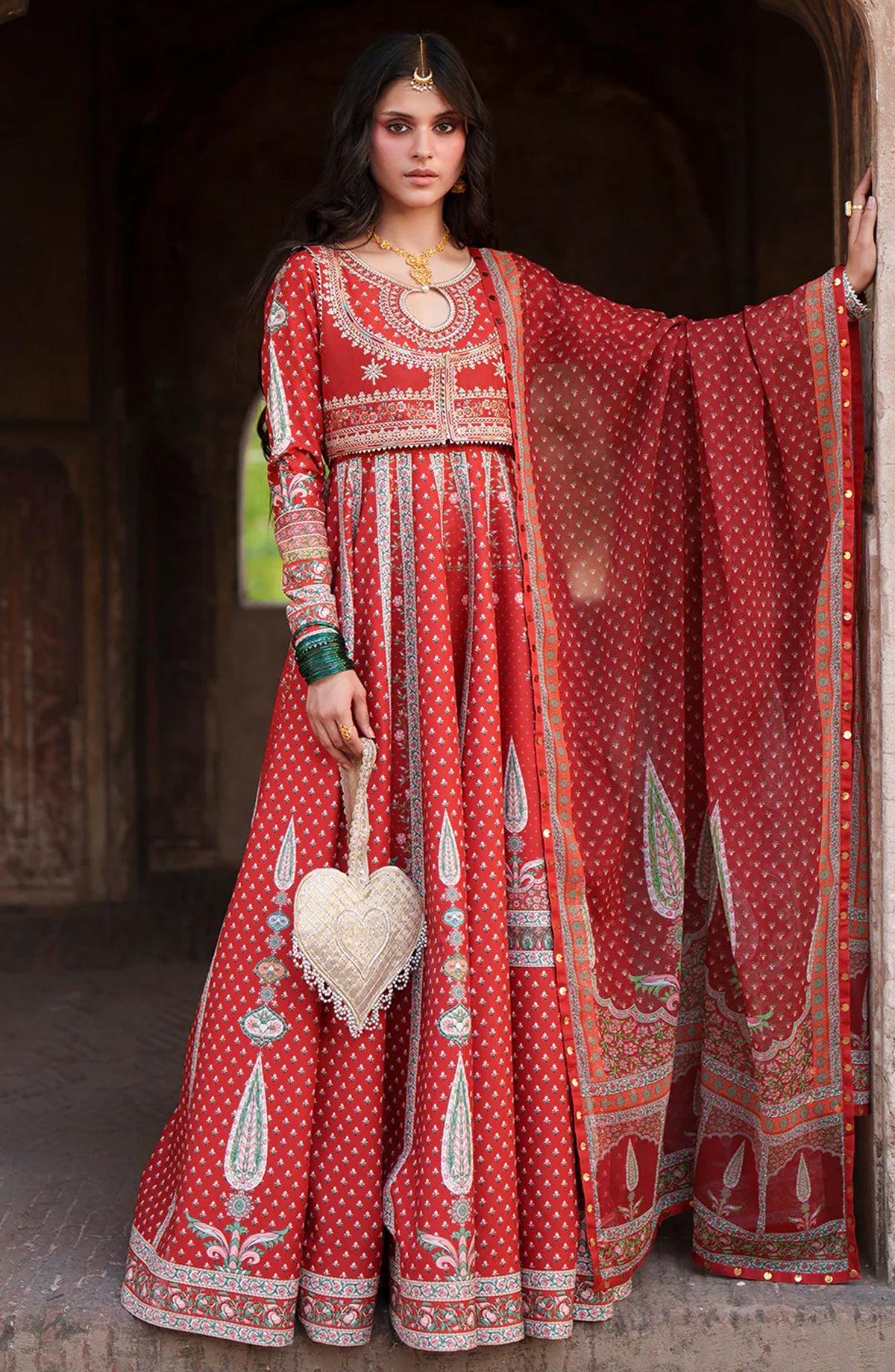 Mausam by Bin Ilyas Embroidered Lawn Unstitched 3 Piece Suit - D-503-B - BL26MSM - Red - Summer Collection