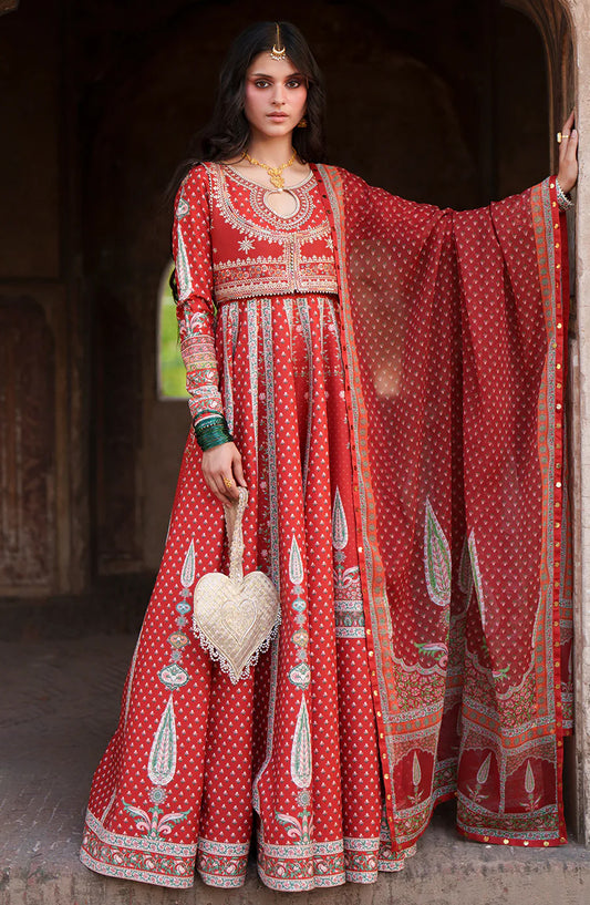 Mausam by Bin Ilyas Embroidered Lawn Unstitched 3 Piece Suit - D-503-B - BL26MSM - Red - Summer Collection
