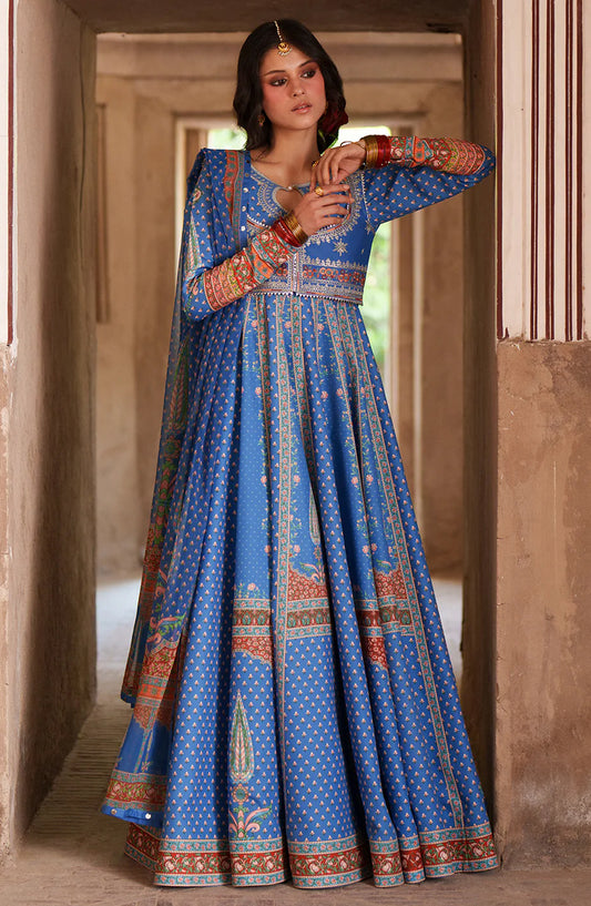 Mausam by Bin Ilyas Embroidered Lawn Unstitched 3 Piece Suit - D-503-A - BL26MSM - Blue - Summer Collection