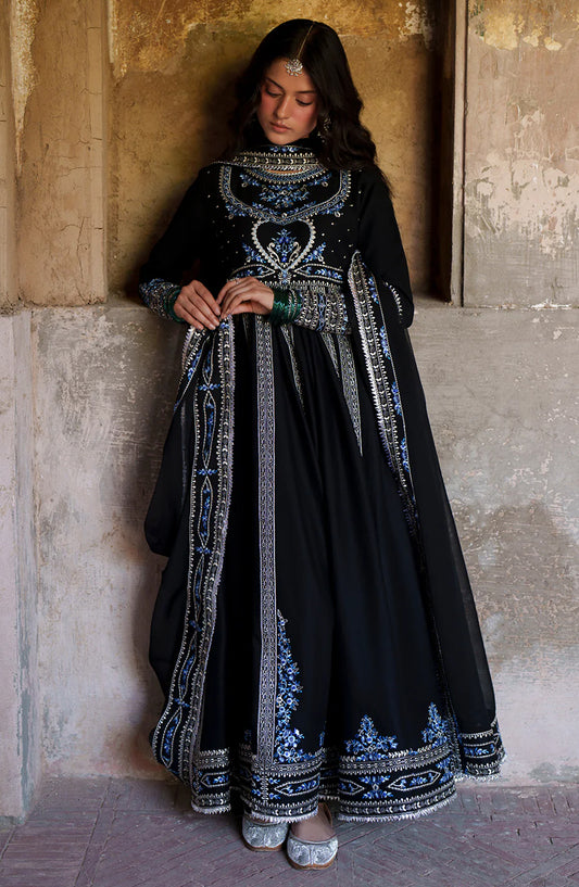 Mausam by Bin Ilyas Embroidered Lawn Unstitched 3 Piece Suit - D-502 - BL26MSM - Black - Summer Collection