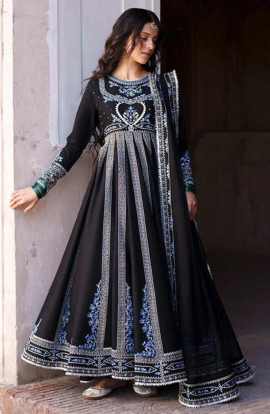 Mausam by Bin Ilyas Embroidered Lawn Unstitched 3 Piece Suit - D-502 - BL26MSM - Black - Summer Collection