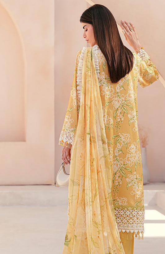 Mausummery Embroidered Lawn Unstitched 3 Piece Suit - Citrine - MU26PNT - Yellow - Summer Collection