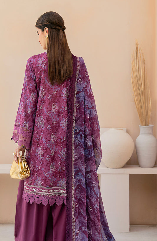Mausummery Embroidered Lawn Unstitched 3 Piece Suit - Amethyst - MU26PNT - Purple - Summer Collection