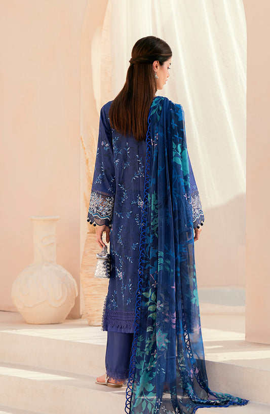 Mausummery Embroidered Lawn Unstitched 3 Piece Suit - Freesia - MU26PNT - Blue - Summer Collection