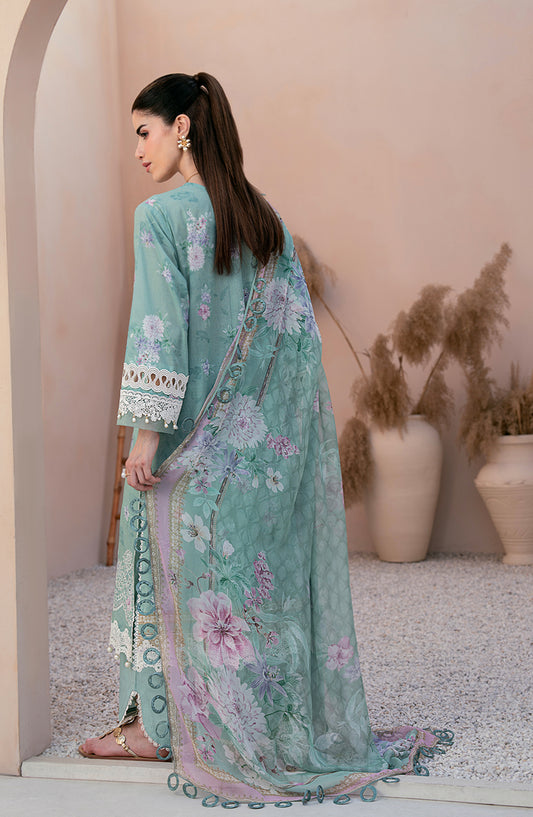 Mausummery Embroidered Lawn Unstitched 3 Piece Suit - Jade - MU26PNT - Green - Summer Collection