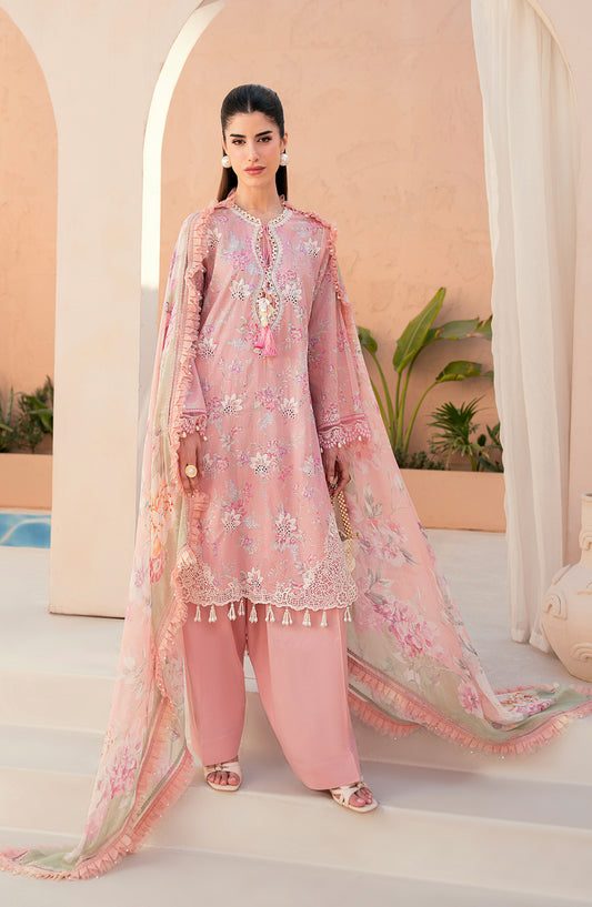 Mausummery Embroidered Lawn Unstitched 3 Piece Suit - Peony - MU26PNT - Pink - Summer Collection