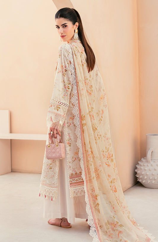 Mausummery Embroidered Lawn Unstitched 3 Piece Suit - Daisy - MU26PNT - Fawn - Summer Collection