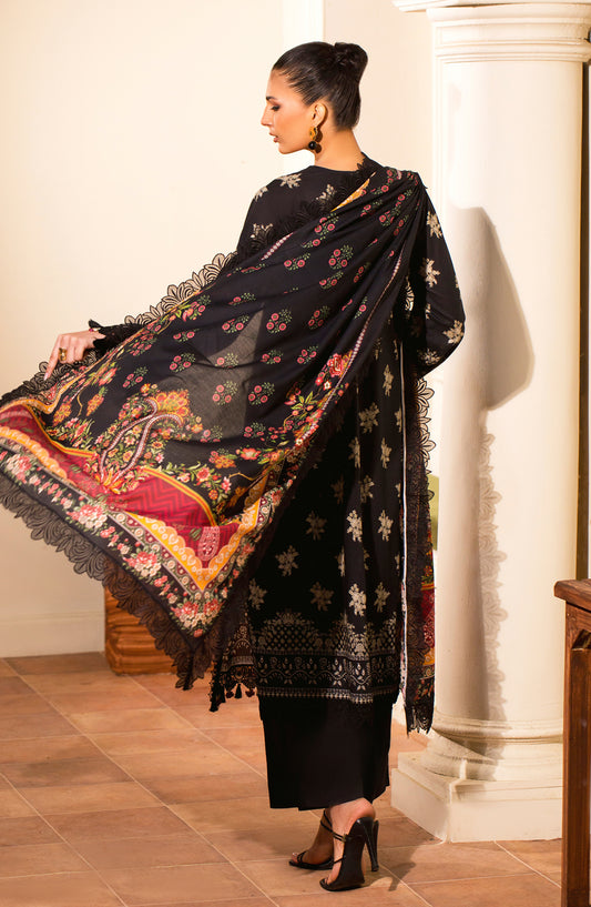 Mausummery Digital Printed Lawn Unstitched 3 Piece Suit - 10 Freesia - MU26SMR - Black - Summer Collection