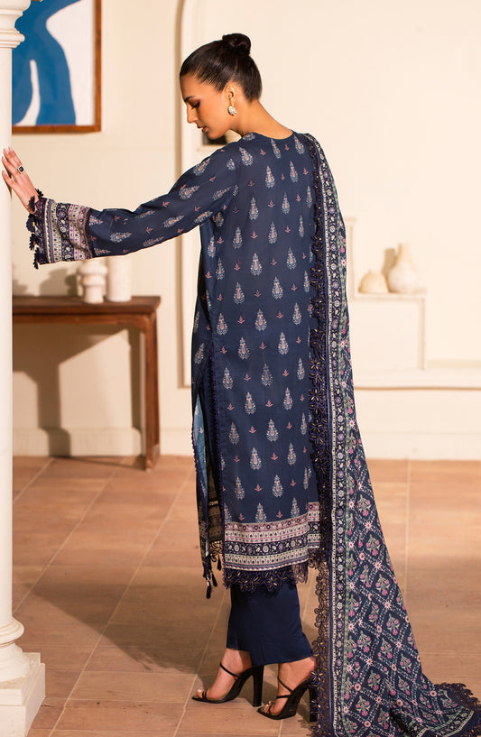 Mausummery Digital Printed Lawn Unstitched 3 Piece Suit - 05 Bluebell - MU26SMR - Blue - Summer Collection