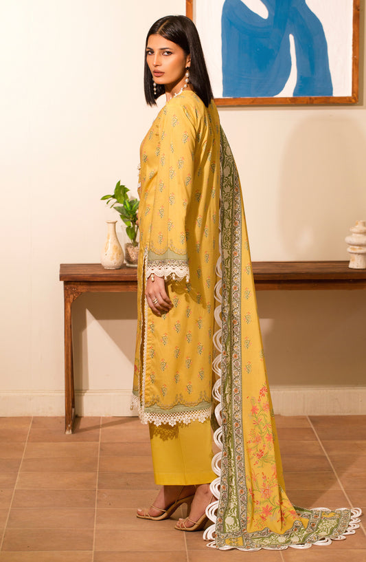 Mausummery Digital Printed Lawn Unstitched 3 Piece Suit - 03 Daffodil - MU26SMR - Yellow - Summer Collection