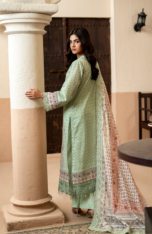 Mausummery Printed Lawn Unstitched 3 Piece Suit - 11 Sage Serenity - MU26TRE - Green - Summer Collection