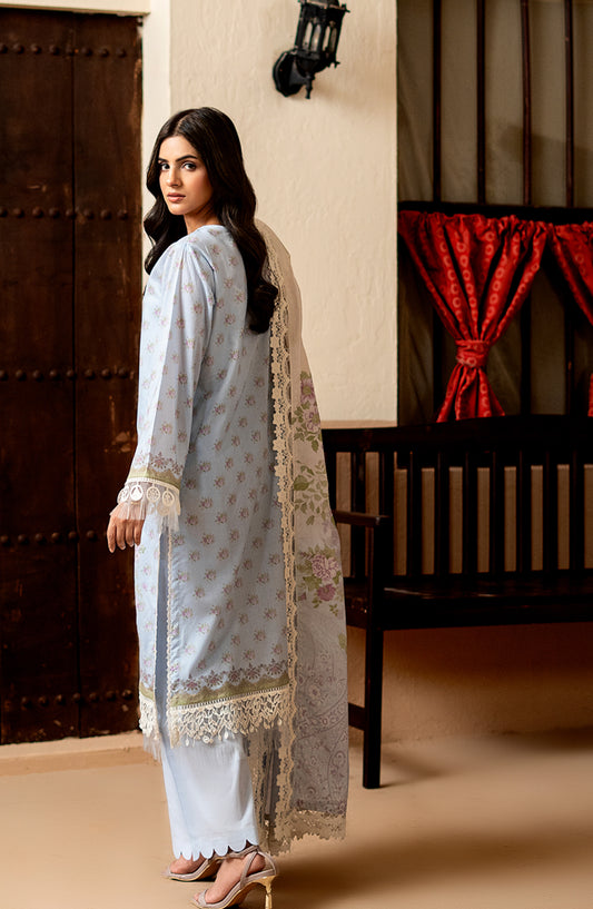 Mausummery Printed Lawn Unstitched 3 Piece Suit - 09 Azure - MU26TRE - Blue - Summer Collection