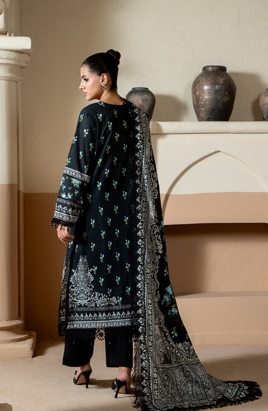 Mausummery Printed Lawn Unstitched 3 Piece Suit - 08 Moonlight Noir - MU26TRE - Black - Summer Collection